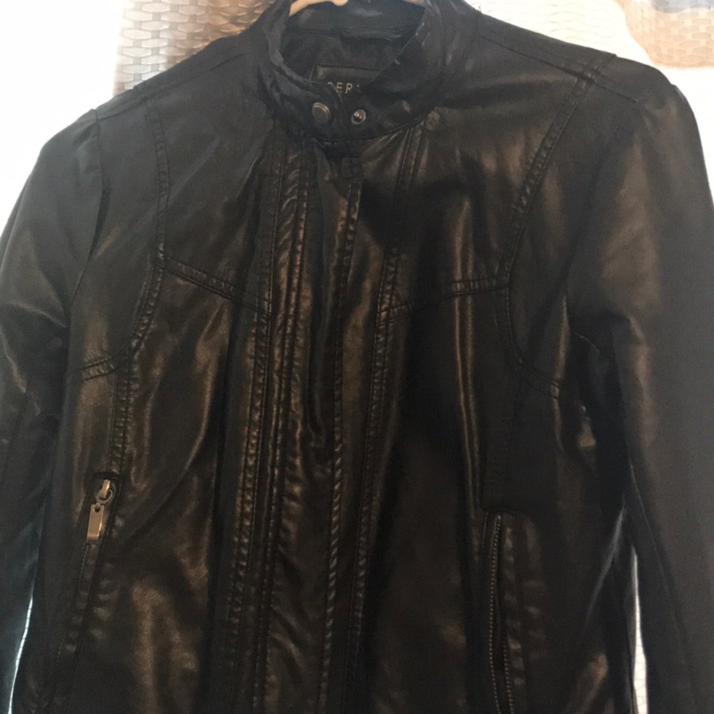 Small black leather jacket